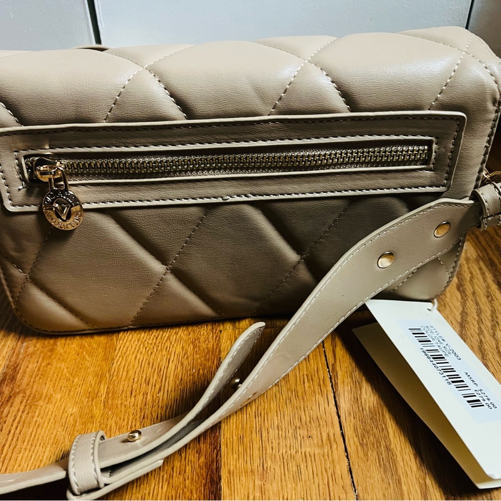 NWT VALENTINO ORLANDI Taupe Diamond Quilted Designed In Italy Crossbody Bag - Picture 3 of 4
